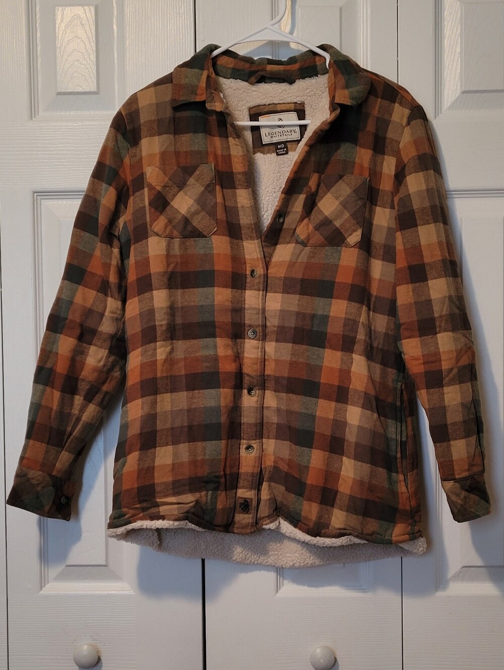 Legendary Whitetails Women’s Plaid Sherpa Jacket - Brown, Tan, Green